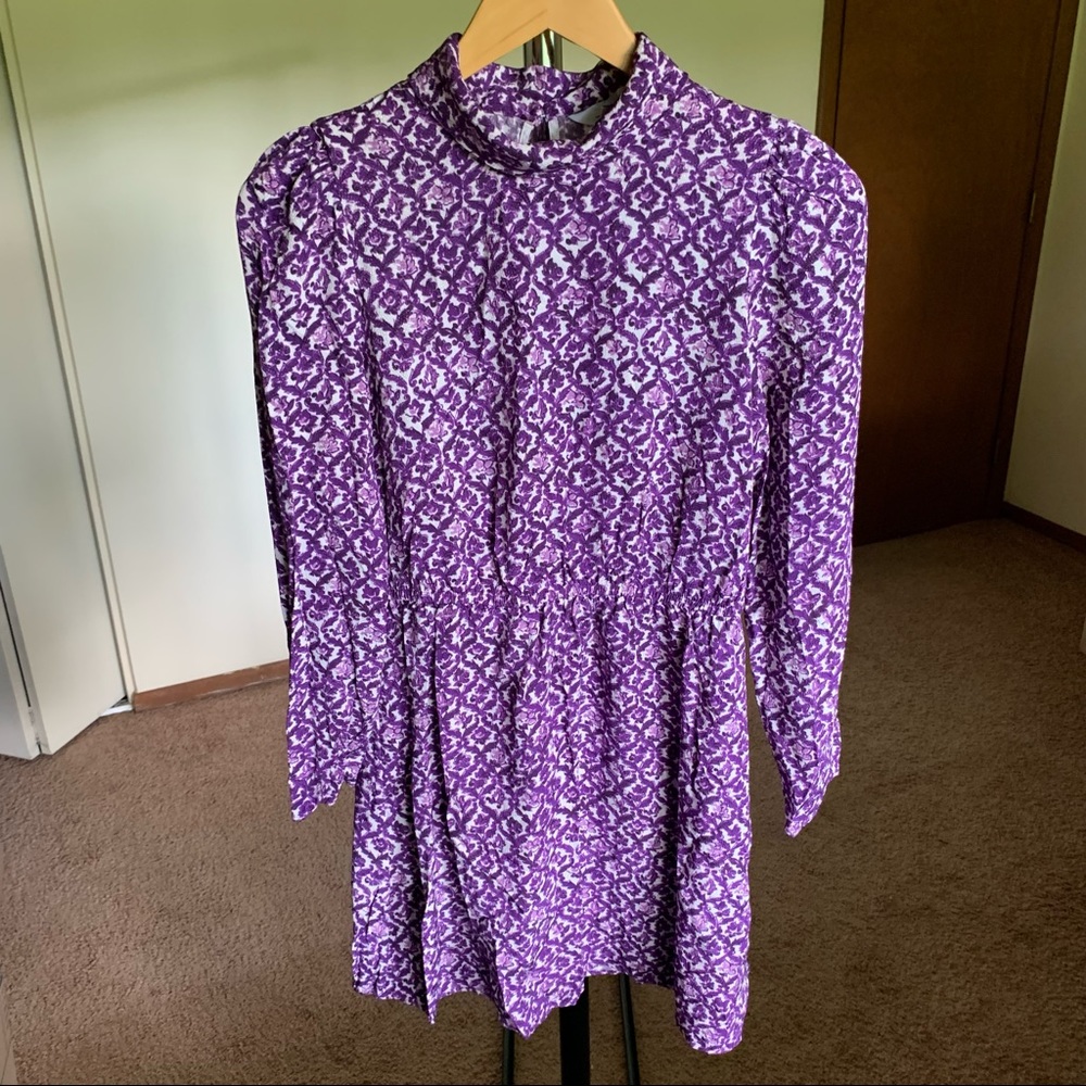 & Other Stories Mini Dress Purple Floral 4
